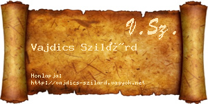 Vajdics Szilárd névjegykártya